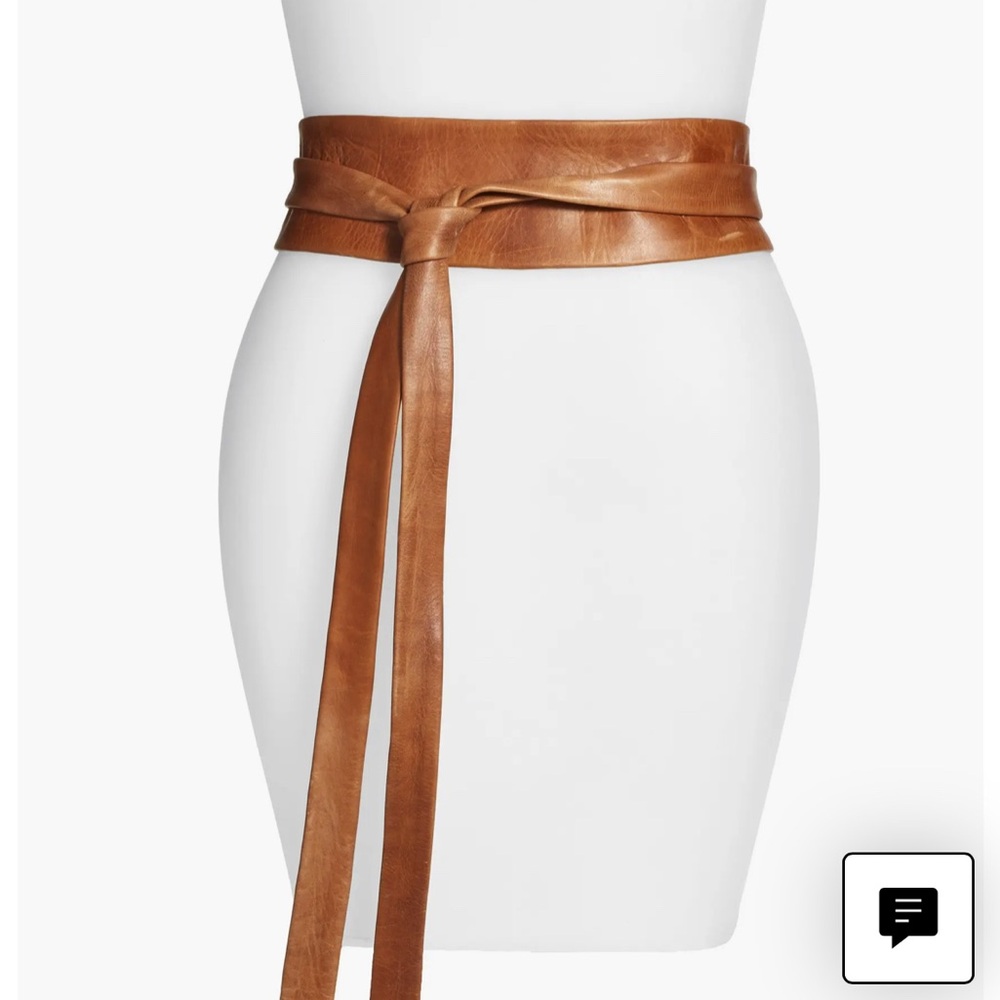 Ada Leather Wrap Belt Light Brown